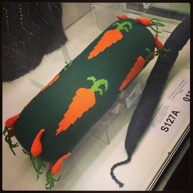 My favourite item from the Show this year: Inexplicable Carrot Bolster. 
Me: 