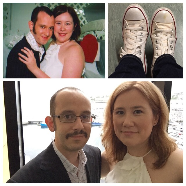 10 years ago today. Same outfits, same shoes; a little older and wiser. Happy anniversary to my best friend!