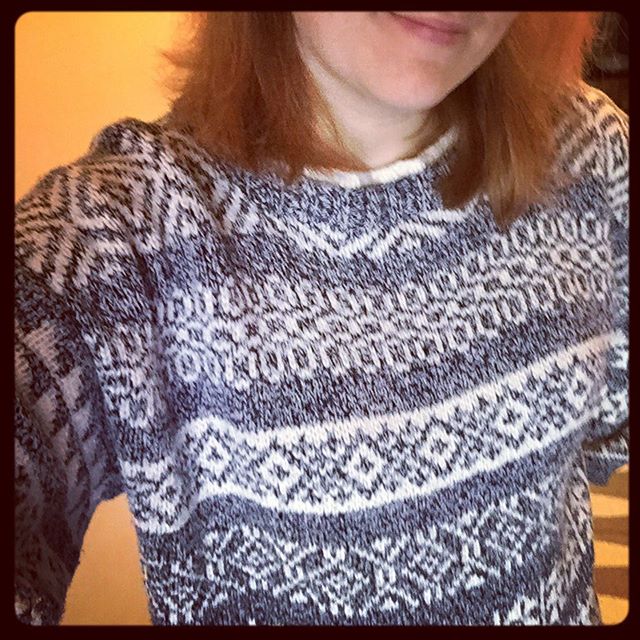 Continuing the Parade of Forgotten Handknits with the Sampler Sweater.
