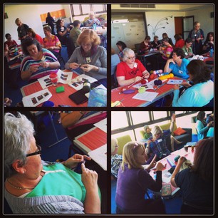 Tunisian Crochet workshop. Because there's more than just knitting at #knitcamp!