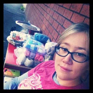 Manning the world's tiniest garage sale.  #garage2012 