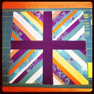 Finished this month's MetaQuilter square. That was a LOT of seaming! #sewvember