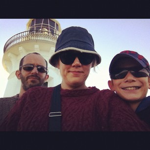 The Cool Dudes Club looking for whales at Smoky Cape Lighthouse.