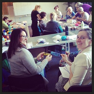The Double Knitting workshop was a big hit! #knitcamp