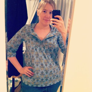 Another completed sewing project! Tova Top in vintage cotton. Not sure it's me...
