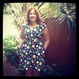 Now for the big reveal: my finished Out-of-this-World Washi Dress! #partytime