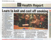 Learn to knit and cast off smoking