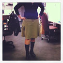 Linen skirt, henley, boots