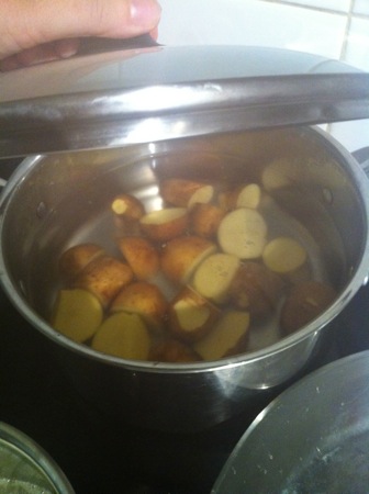 Cooking the potatoes