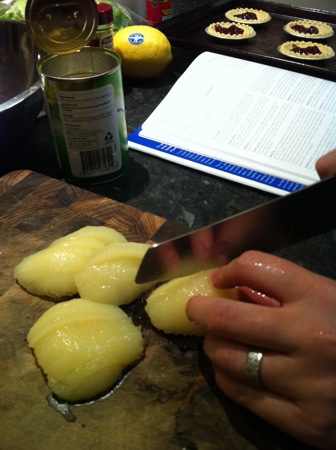 Slicing the pears