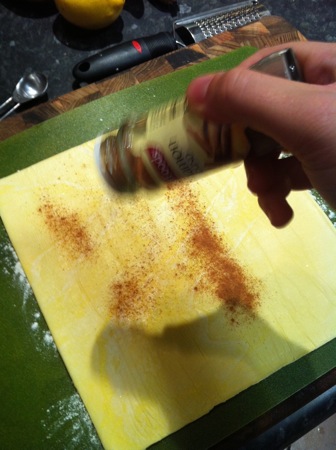 Prepping the pastry