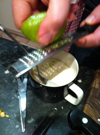 Zesting a lime