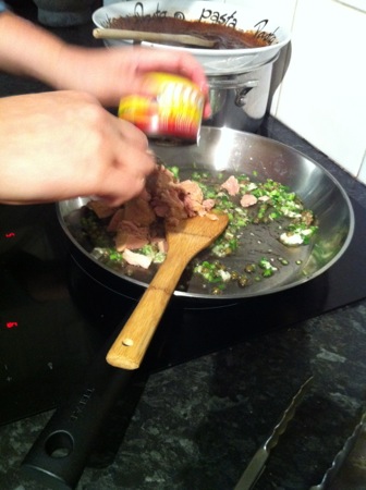 Adding tuna