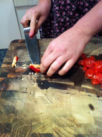 Chopping chilli
