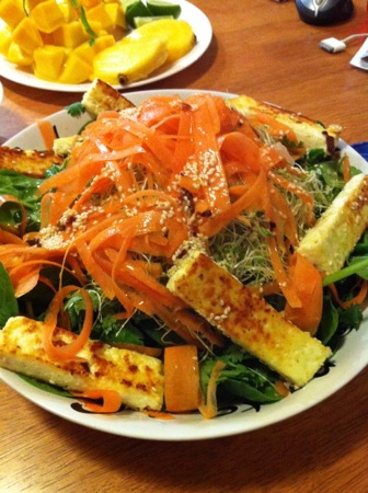 Spinach and paneer salad