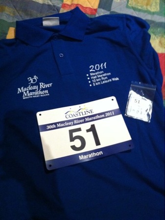 My race number, chip, and shirt