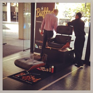 My office is so swanky, you can get your shoes shined in an Eames chair.