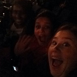 Interrupted movie selfie! (There was a fire alarm.) #jeangrey #mystique #storm