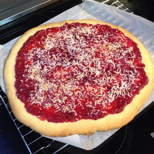  Another baking first for me: Giant Cookie Pizza. #homemadejam #coconut