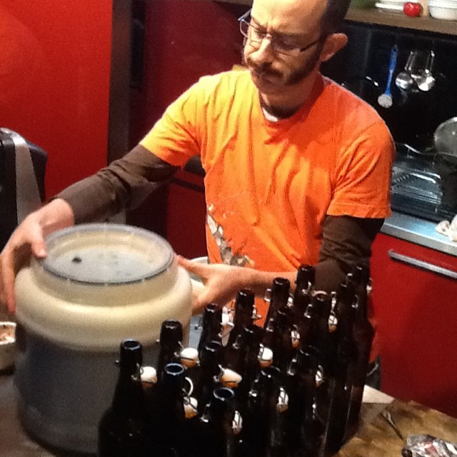 The mad brewer at work.