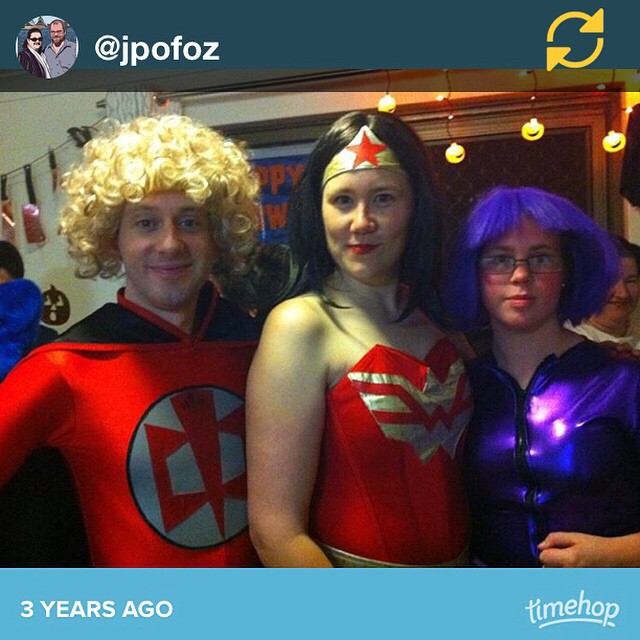 RG @jpofoz: Great costumes! #timehop // Halloween 3 years ago! I felt so KICKASS as Wonder Woman. :)