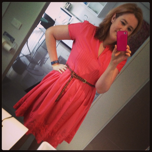 #frocktober day 11. All frocked up in coral for another day of #mudgeesmuggler!