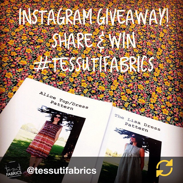 RG @tessutifabrics. I love the Alice Dress! Here's hoping I win... #tessutifabrics