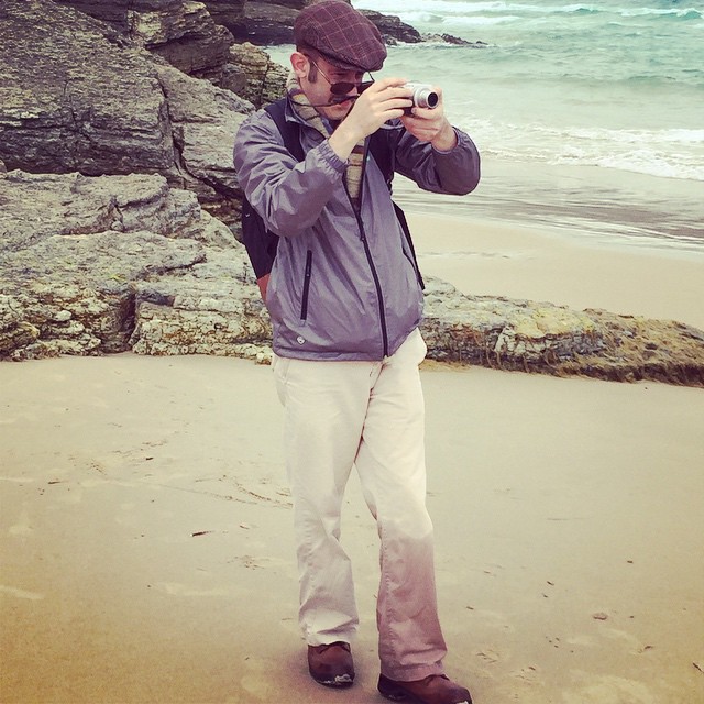 The intrepid nature photographer is not afraid to get his pants wet for the perfect shot.