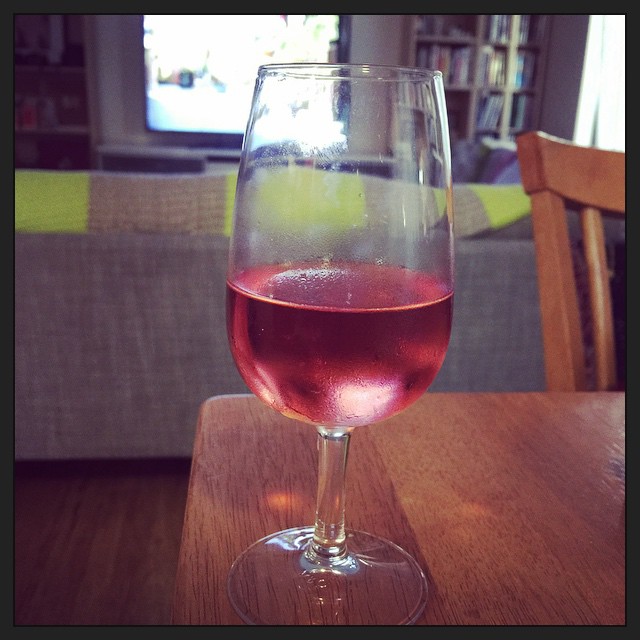 9News on in the background, but I'm focused on the rosé. What a day.