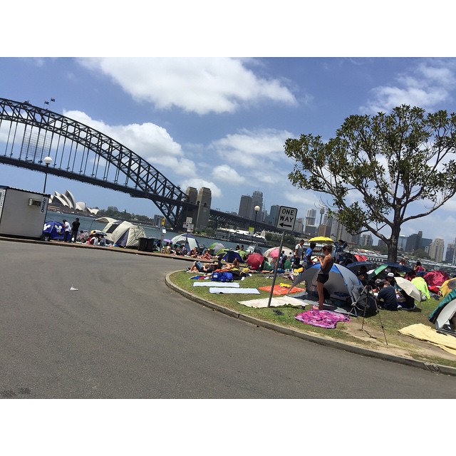 People camped out from last night to get the best views of tonight's fireworks!