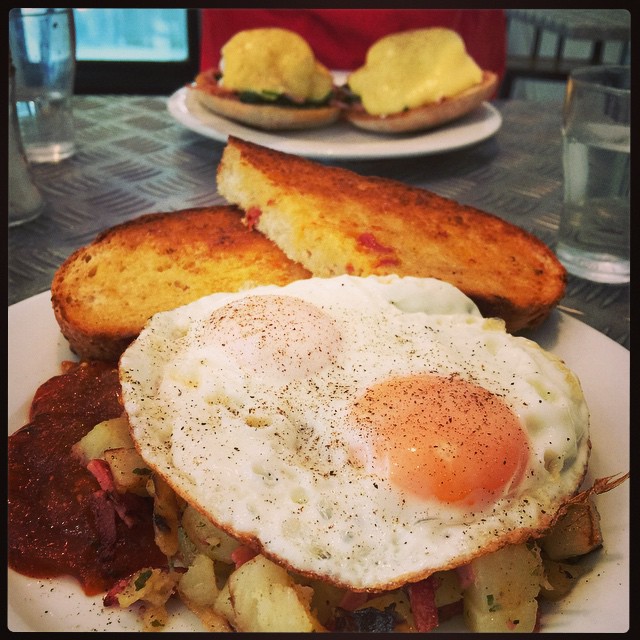 Corned Beef Hash with Fried Egg and Toast, with a cameo from the Snook's Eggs Benedict.