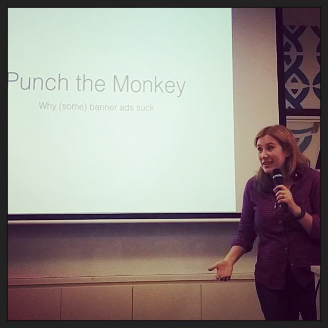Giving a Girl Geek talk on the history, problems, and possible future of online advertising tonight. (Thanks @sezshares for the photo!)