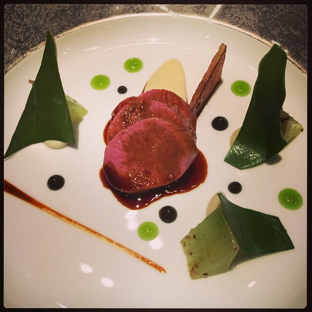 Salt marsh lamb, cucumber, creamy stuff... (Will to live fading...) #fatduck