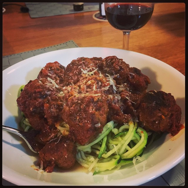 Paleo spaghetti and meatballs. Yum!