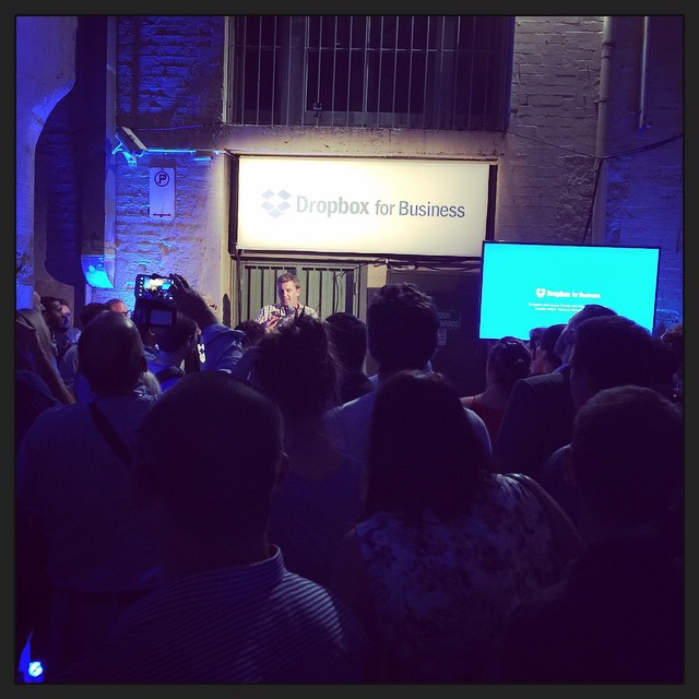 Dropbox + Canva event in a laneway. This is novel.