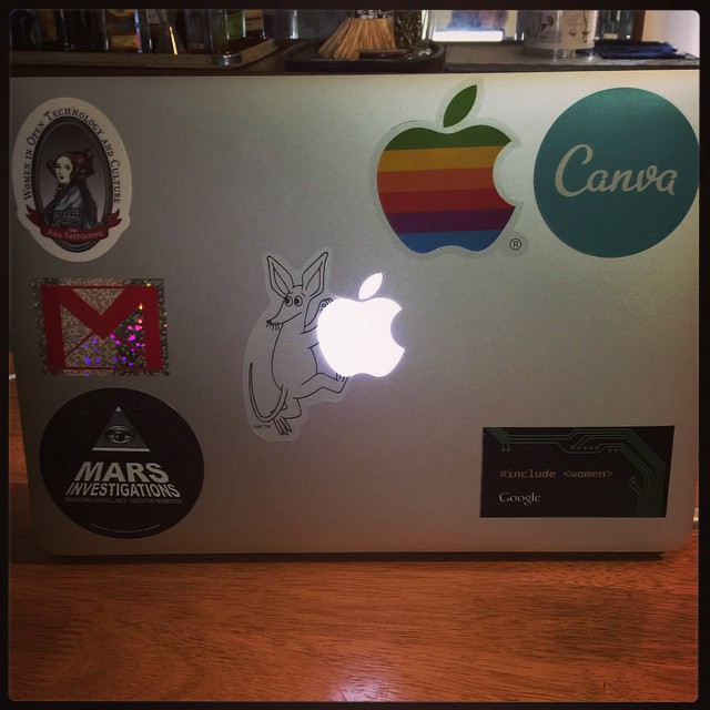 The problem with small laptops: less room for stickers!