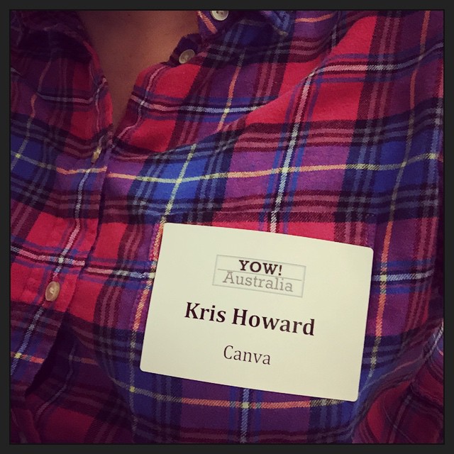 Attending my first ever tech event with @canva on my name tag!