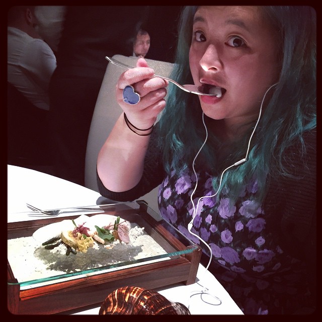 @nessnomster experiences the Sound of the Sea. #fatduck