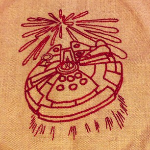 I finished my embroidery for this month's MetaQuilter square! #redwork
