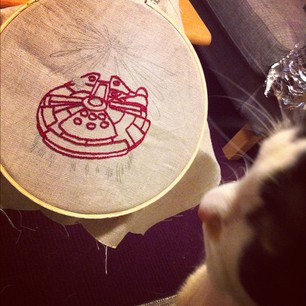 Dr. Amy is a fan of my latest embroidery piece.
