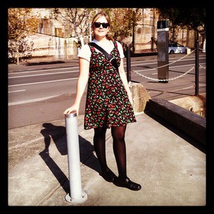 It amused me to wear a homemade dress to work when Sydney Fashion Week is happening just a few blocks away!