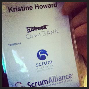 Had to make a slight correction to my name tag. #scrumaus