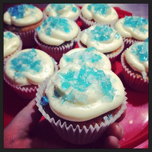 My other RSPCA Cupcake Day offering: Heisenberg Blue Cupcakes! Kicks like a mule, yo.