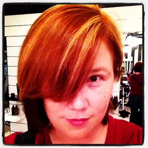 Fun at the salon. "Screw subtlety. I like looking like a superhero."