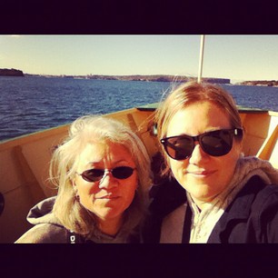 On the ferry to Manly with my Mama.