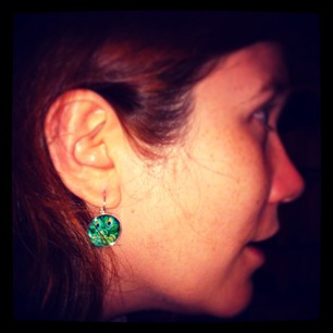 I bought some lovely earrings today at Sew Make Create! #peacocks