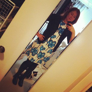 Don't tell anyone in CorporateLand, but I'm wearing a self-made dress today! #laurel @saraiatcolettepatterns
