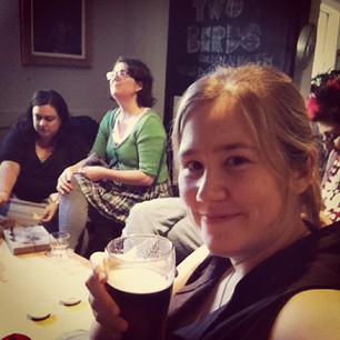 Sewing party has been followed by knitting party at the pub!