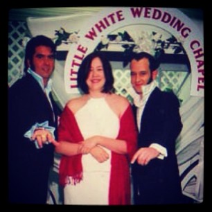Nine years ago today in Vegas! (I married the one on the right.) #sideburns #phwoar
