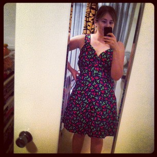 You guys - I totally made a dress! All by myself! Just needs buttons, zip, and pockets to finish.